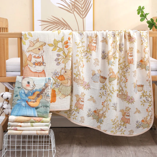 Newborn Baby Bath Towel Pure Cotton Gauze Soft Absorbent Blanket