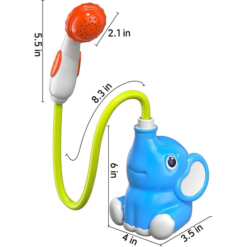Elephant Baby Bath Shower Head Toy with Water Pump