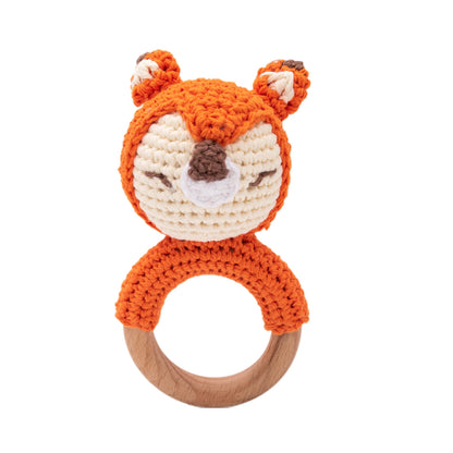 Baby Crochet Animal Rattle Cartoon Teether Montessori Toy 0-12 Months