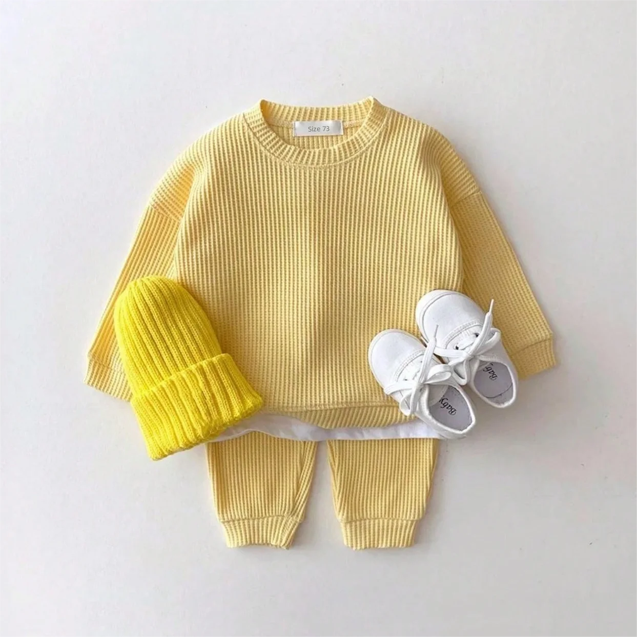 Baby Girls Autumn Cotton Knitting 2PCS Set Tops + Pants Kids Tracksuit
