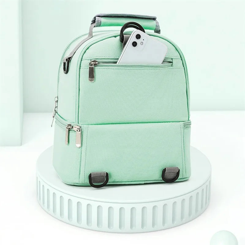 Fashion Insulated Double-Layer Mommy Bag Large Capacity Travel Handbag