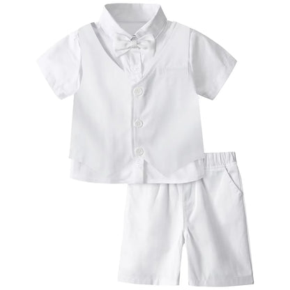 Baby Boy 3PCS Wedding Party Suit Set Cotton Toddler Outfit
