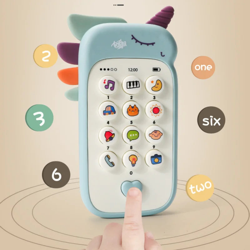 Baby Music Phone Toy with Teether Early Education Infant Telephone