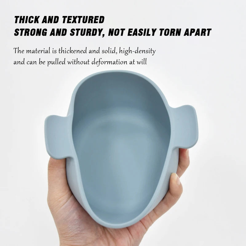 Baby Silicone Tableware Training Bowl with Handles and Suction Cup