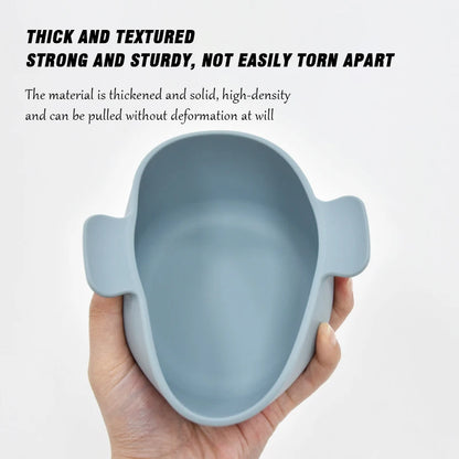 Baby Silicone Tableware Training Bowl with Handles and Suction Cup