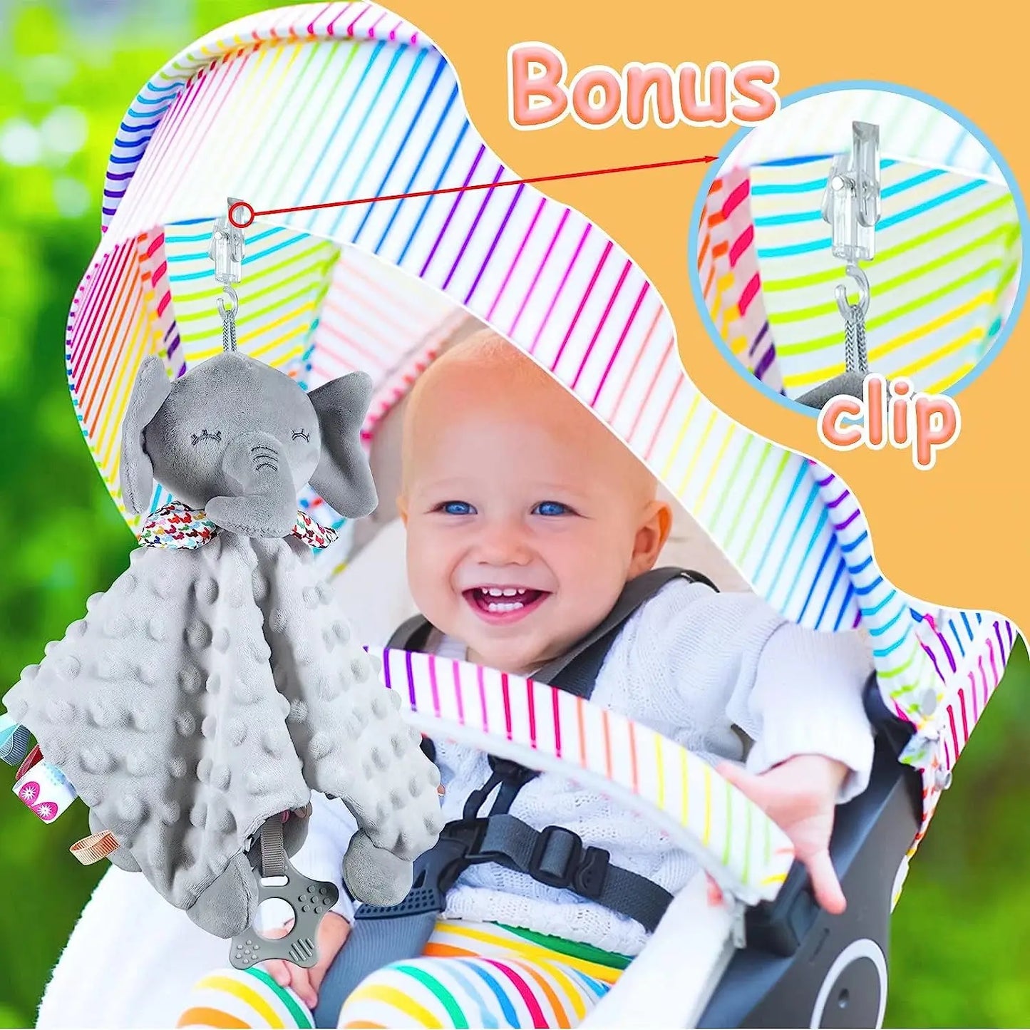 Baby Security Blanket Soft Plush Animal Soothing Toy