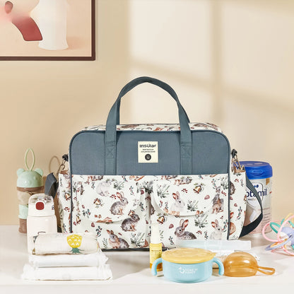 Multifunction Waterproof Single-Shoulder Baby Diaper Crossbody Bag