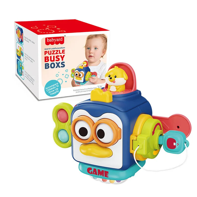 Baby Busy Board Cube Montessori Sensory Educational Toddler Learning Toy