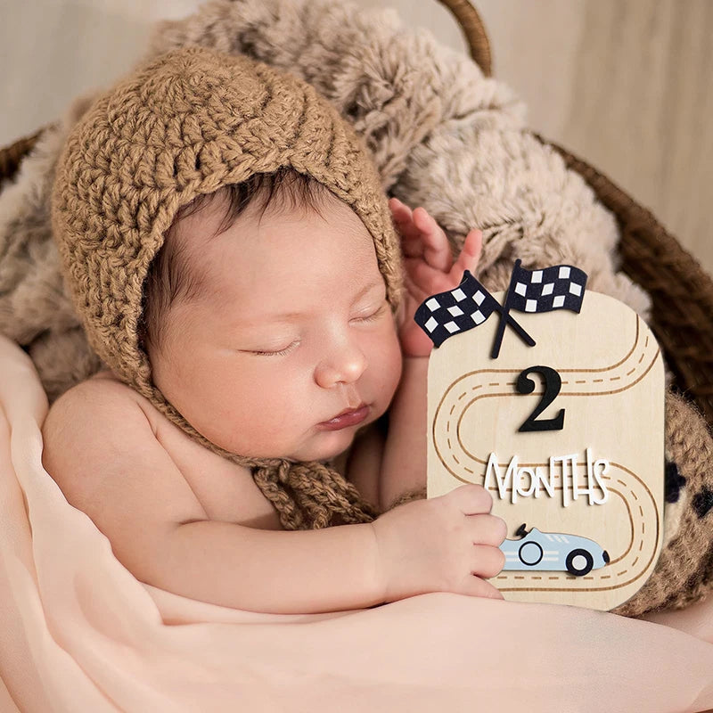 Baby Announcement Sign Wooden Hello World Personalized Birth Plaque