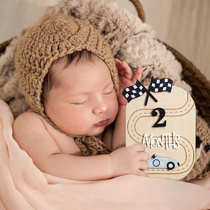 Baby Announcement Sign Wooden Hello World Personalized Birth Plaque