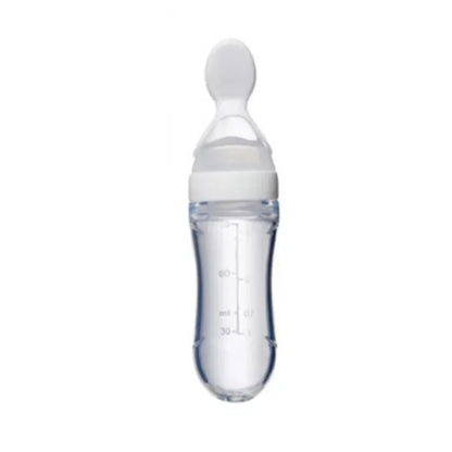 Mushy Food Feeder Spoon Press-Type Baby Puree & Juice Feeding Bottle Spoon Infant Nipple Utensils
