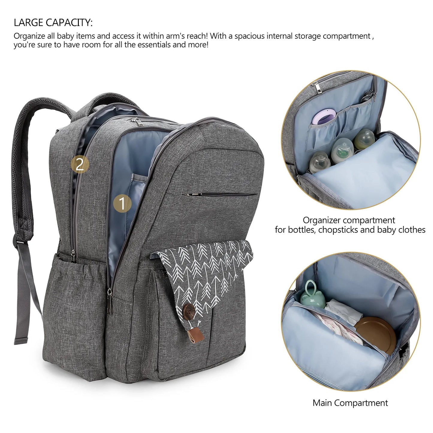 Multifunctional Diaper Bag Backpack