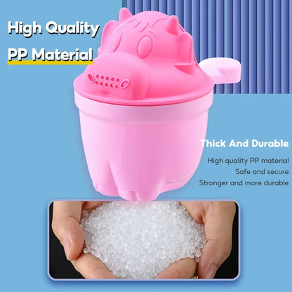 Cute Cartoon Baby Bath Cap Toddler Shampoo Cup Hair Washing Shower Essential