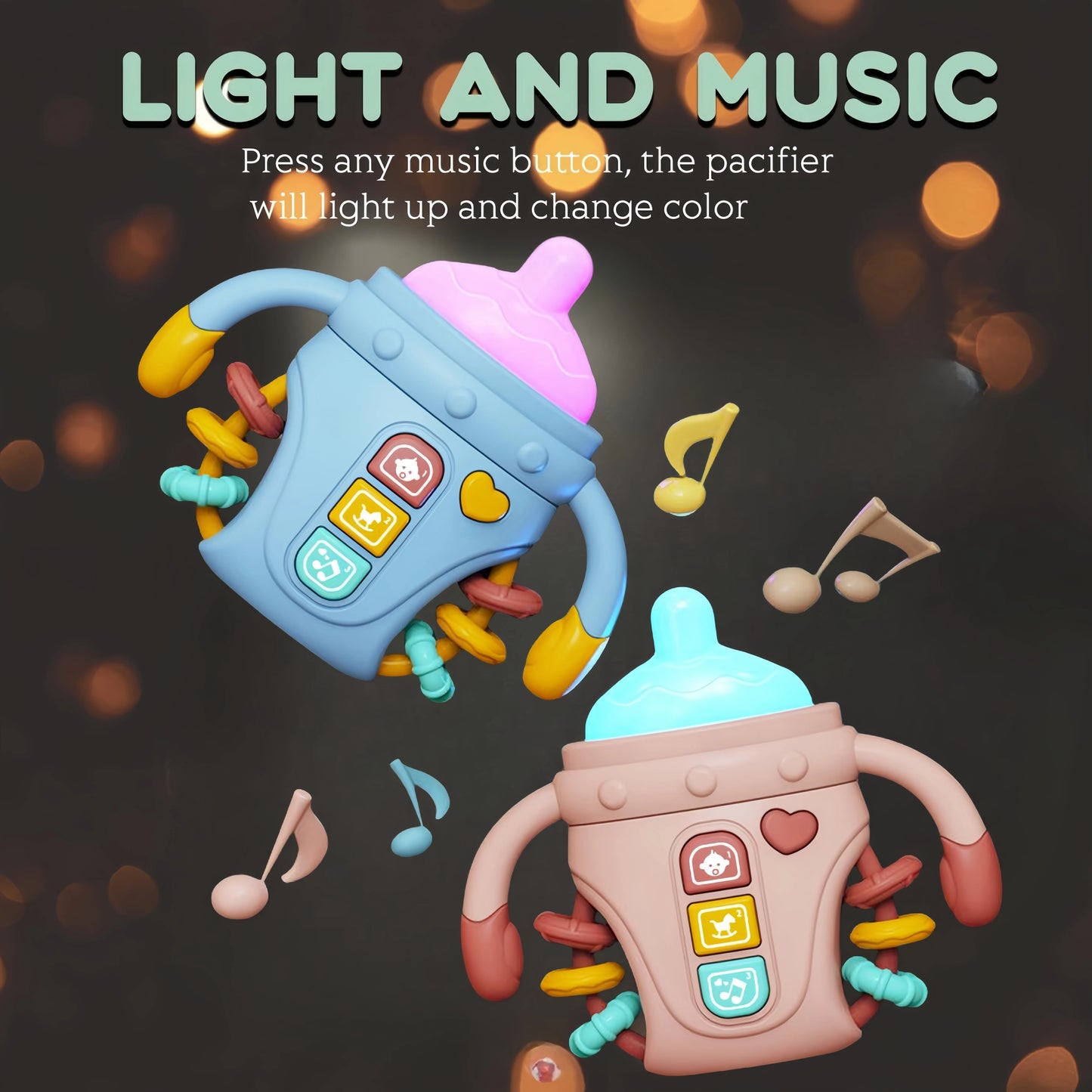 Electronic Baby Bottle Rattle Musical Toy with Songs and Words 18+ Months