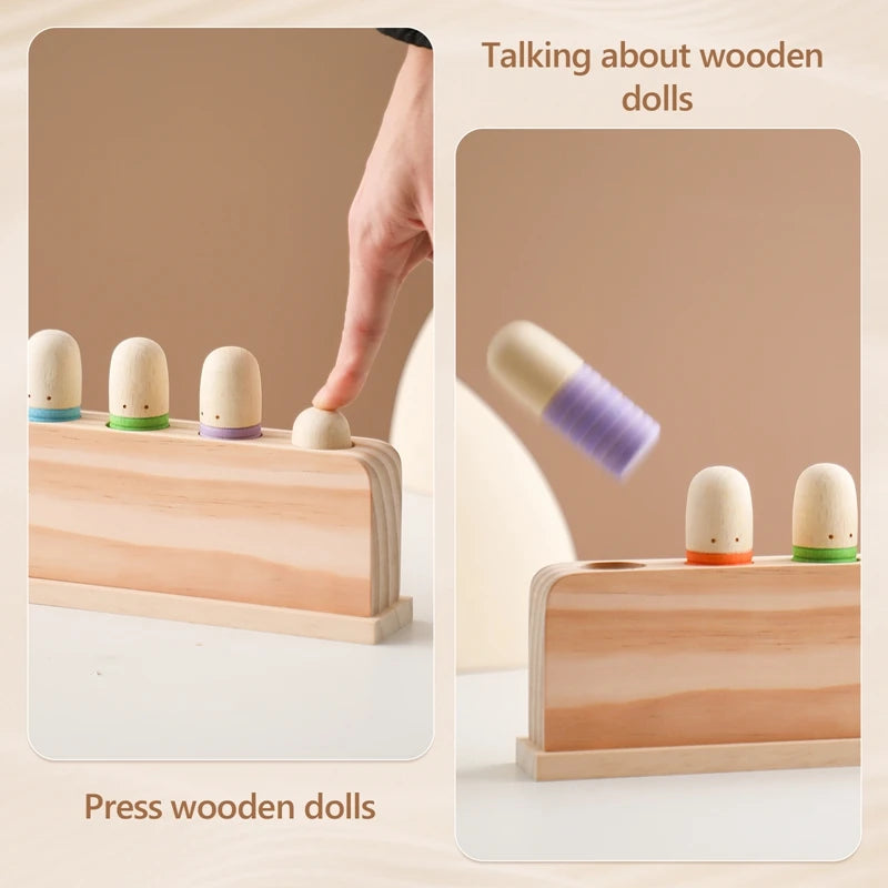 Wooden Baby Jumping Toy Little Man Color Coordination Hand Foot Skills