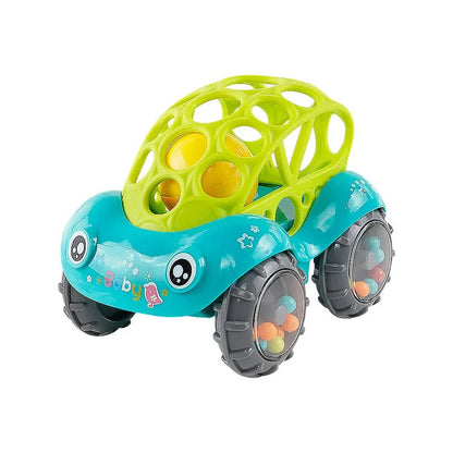 Baby Friction Car Toy 6-12 Months Soft Rubber Push & Go Roll Vehicle Rattle Gift