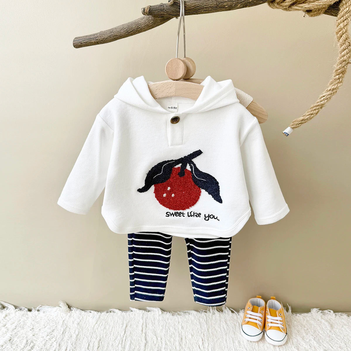 Newborn Baby Boy Clothes 2PCS Autumn Winter Hooded Top Pants Cartoon Toddler Outfit