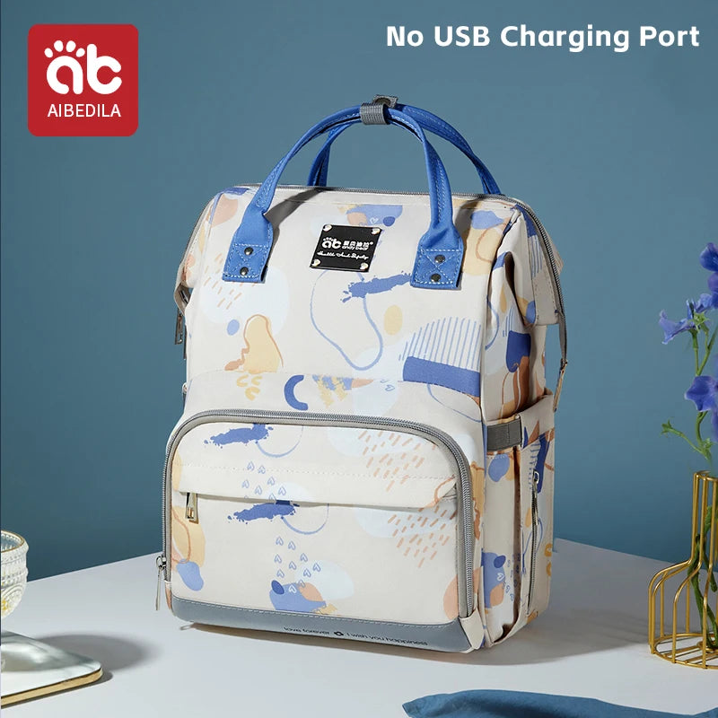 AIBEDILA Waterproof Baby Diaper Bag Backpack Large Capacity Mommy Travel Bag
