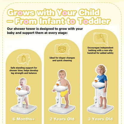 Baby Standing Bath Maker Portable Shower Stand Baby Bath Support Hands-Free