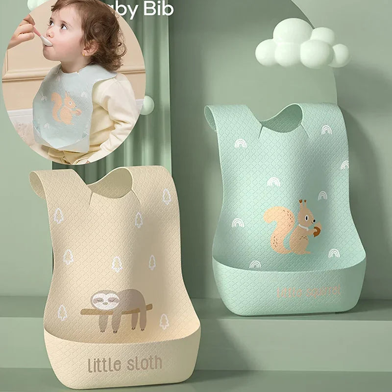 Kids Disposable Baby Bibs Cartoon Printed Adjustable Newborn Toddler Feeding Bib