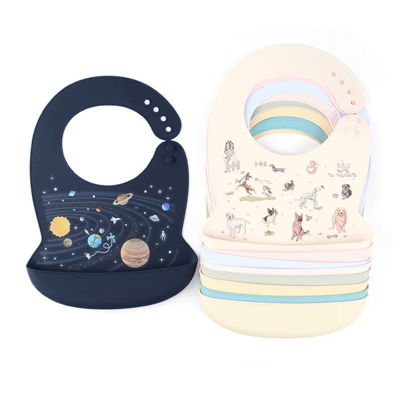 Silicone Baby Bib Waterproof Adjustable Feeding Apron