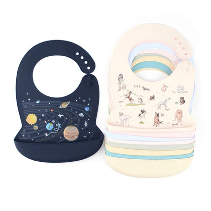 Silicone Baby Bib Waterproof Adjustable Feeding Apron