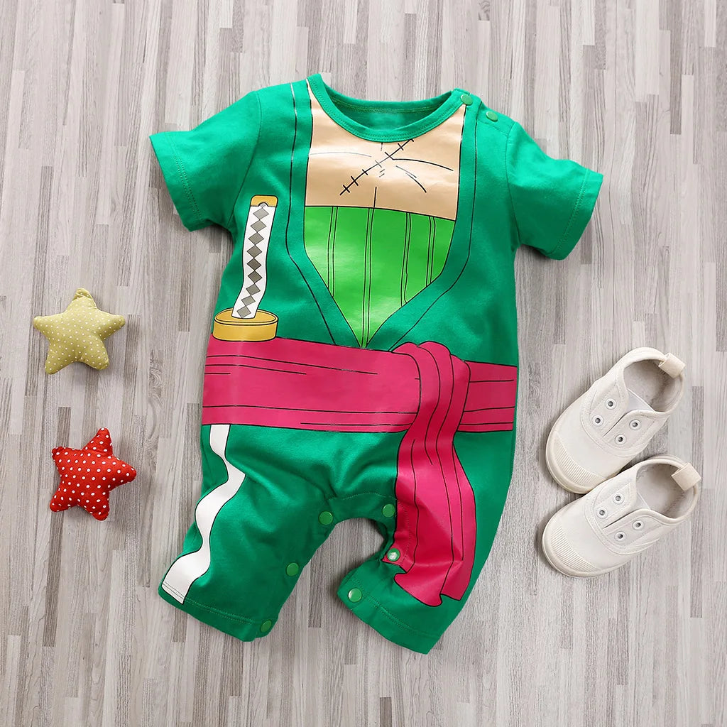 Newborn Anime Cotton Jumpsuit Soft Summer Short Sleeve Baby Romper 0-18 Months