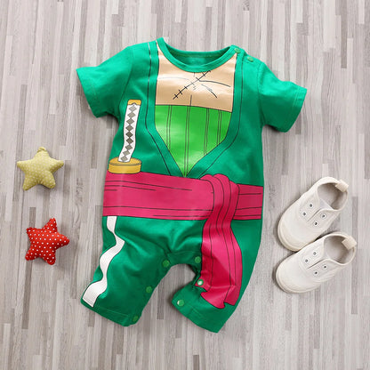 Newborn Anime Cotton Jumpsuit Soft Summer Short Sleeve Baby Romper 0-18 Months