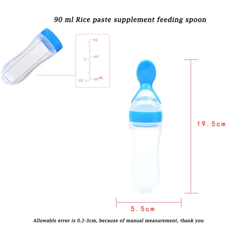 Baby Feeding Bottle Silicone Squeeze Spoon Feeder