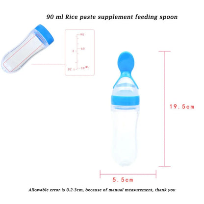 Baby Feeding Bottle Silicone Squeeze Spoon Feeder