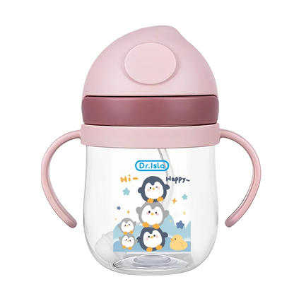 250ml Baby Feeding Cup with Straw Animal Design Kids Training Bottle BPA Free