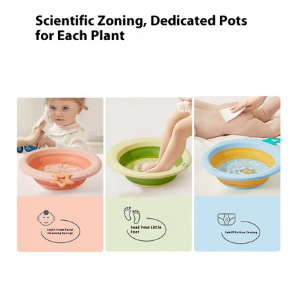 3-Pack Portable Baby Face Basins Foldable Hanging Handle