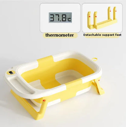 Baby Bathtub with Soft Cushion & Thermometer Newborn to Toddler 0-36 Months