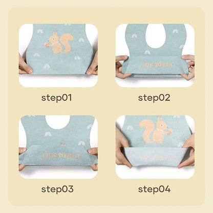Kids Disposable Baby Bibs Cartoon Printed Adjustable Newborn Toddler Feeding Bib