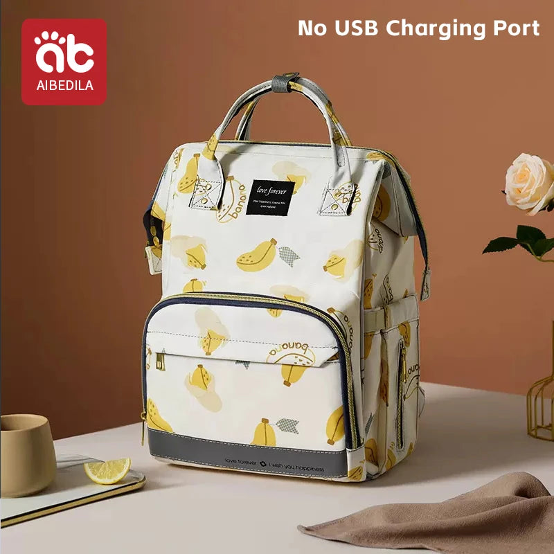 AIBEDILA Waterproof Baby Diaper Bag Backpack Large Capacity Mommy Travel Bag
