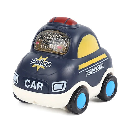 Baby Friction Car Toy 6-12 Months Soft Rubber Push & Go Roll Vehicle Rattle Gift