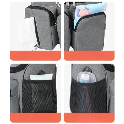 Portable Baby Stroller Hanging Bag Large Capacity Diaper and Bottle Organizer