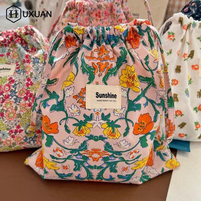 Printed Flower Baby Diaper Bag Portable Organizer Wet Dry Nappy Bag