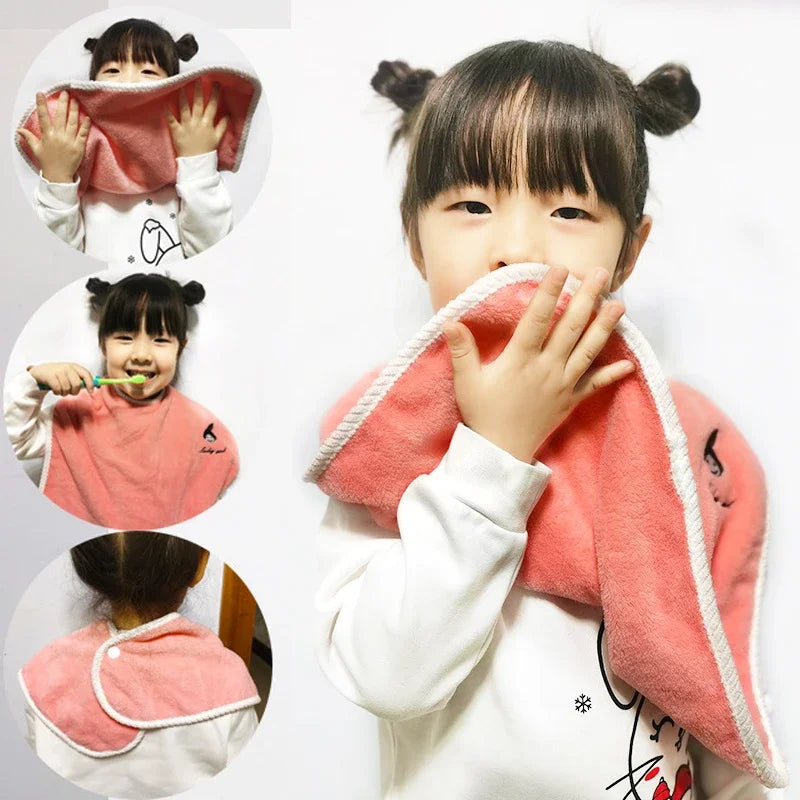 Cartoon Baby Bib Face & Saliva Towel Kids Brushing Towel 3–8 Years