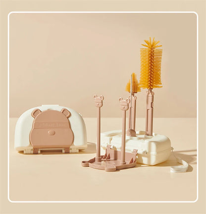 8 in 1 Baby Bottle Cleaner Brush Set Silicone Bottle & Nipple Cleaner with Case