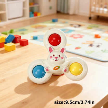 Baby Bath Toys Cartoon Suction Rattle Spinner Educational Fun Gifts