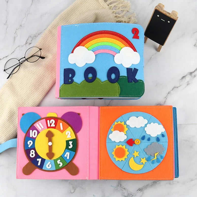Baby Felt Quiet Book Montessori Early Learning Busy Board