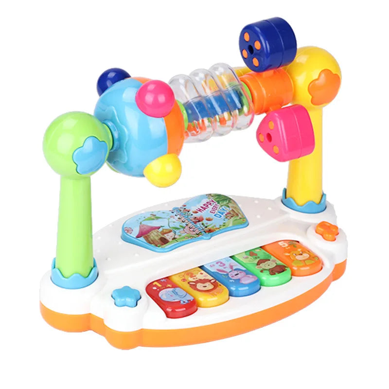 Baby Rotating Piano Toy with Lights and Sound Musical Keyboard for Toddlers