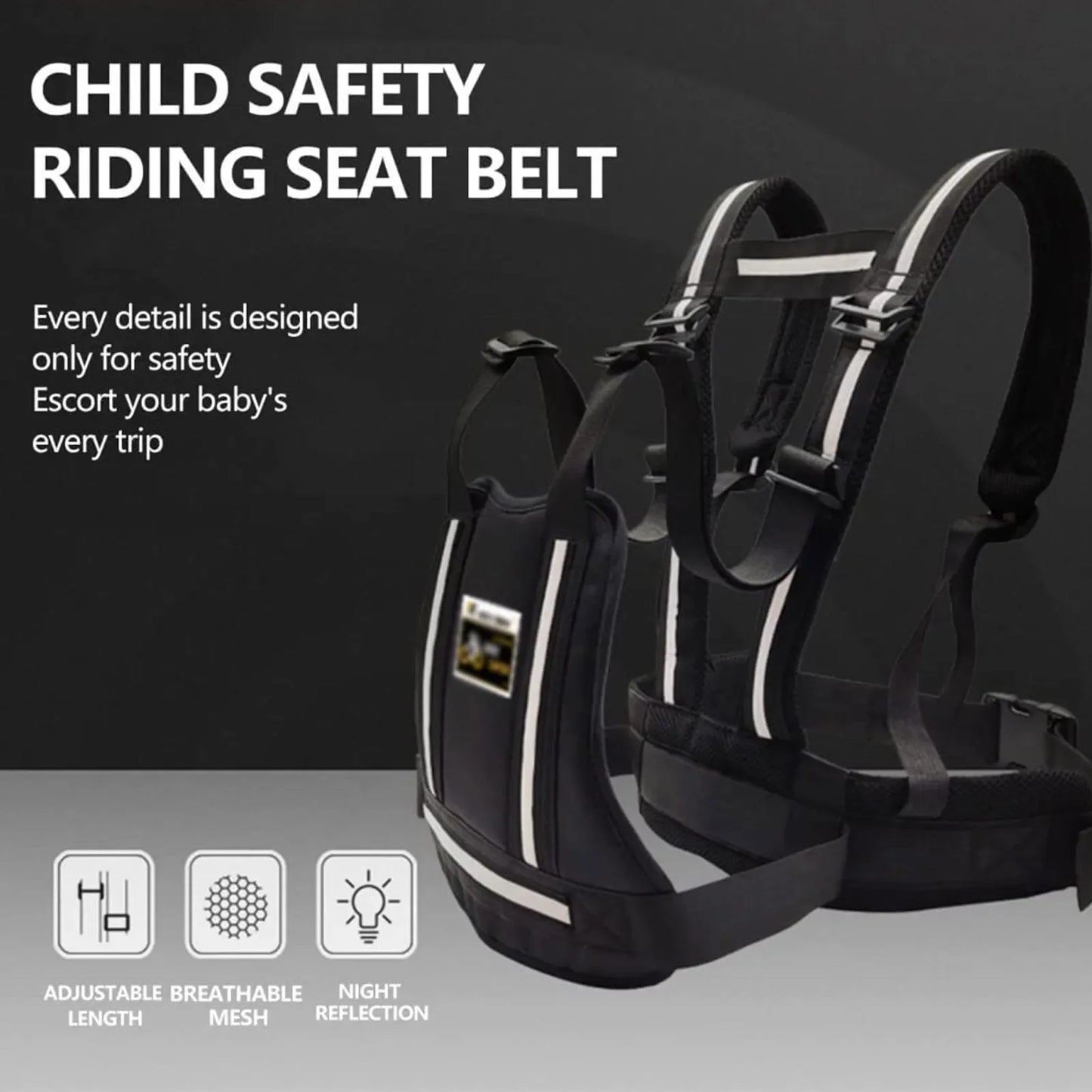 Kids Motorcycle Safety Belt Adjustable Anti-Drop Harness