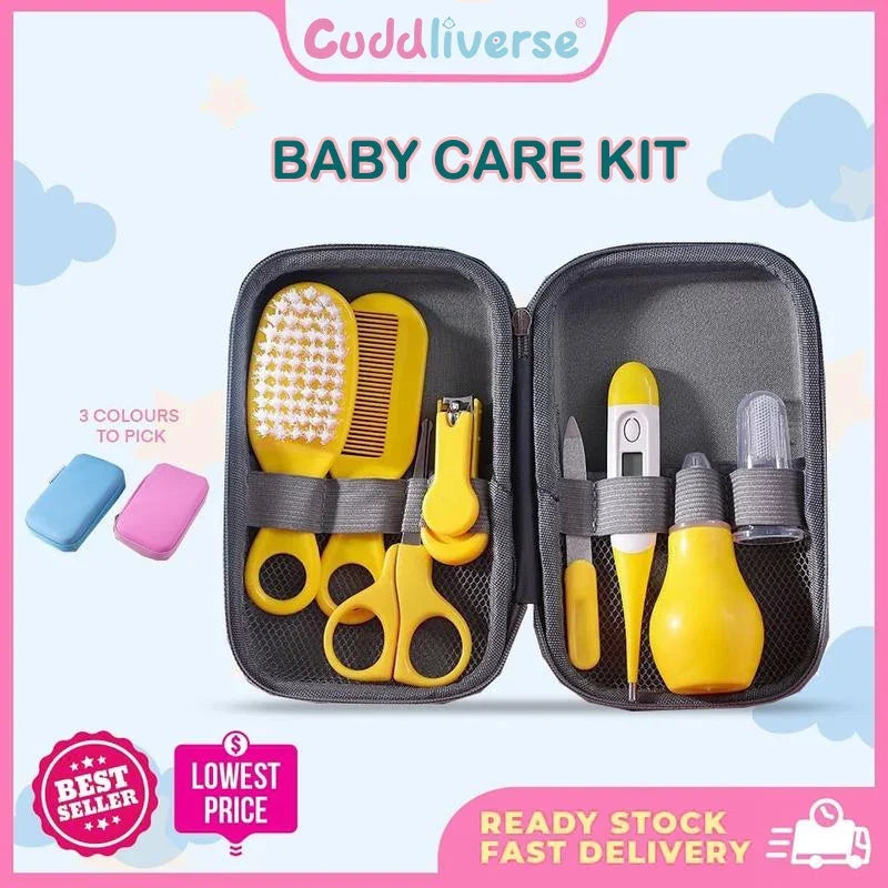 Baby Care Kit 8PCS Newborn Essentials Nail Clippers Brush Comb
