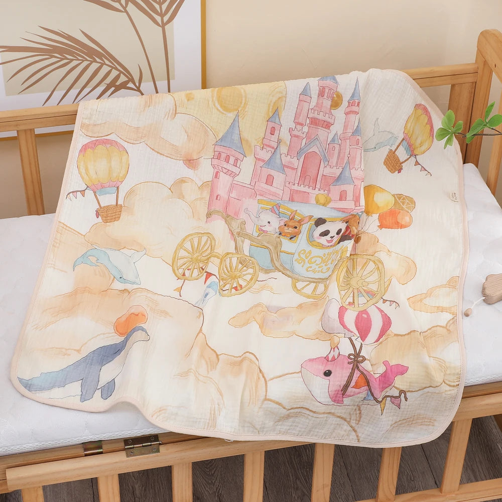 Newborn Baby Bath Towel Pure Cotton Gauze Soft Absorbent Blanket