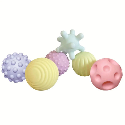 6PCS Baby Sensory Balls Soft Textured Hand Touch Rattle Infant Toys