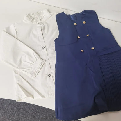 Baby Girl Clothes Set 2PCS Shirt Vest Dress Toddler School Uniform 1-7Y