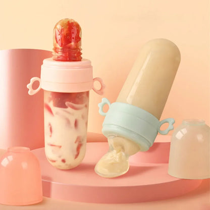 Baby Silicone Feeding Bottle Spoon Squeeze Feeder for Rice Cereal Fruit