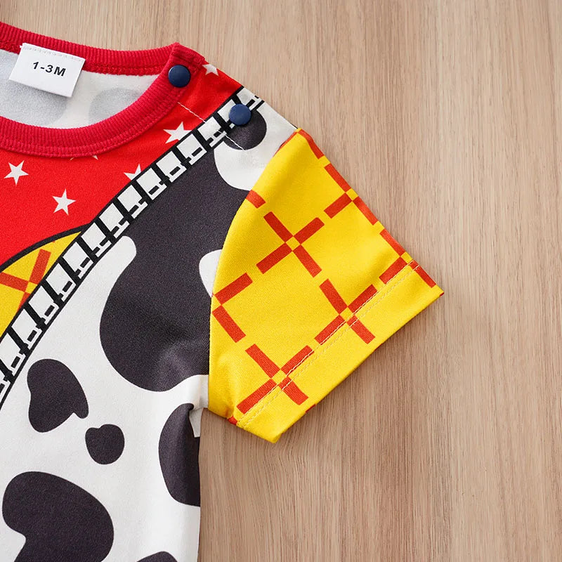 0-24M Baby One-Piece Cartoon Short Sleeve Summer Outfit